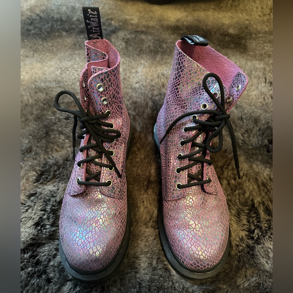 Dr. Martens Metalli Purple 1460 Pascal Boot. Barely worn. Comfortable insole.